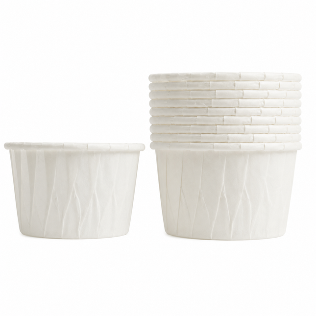White Paper Cupcake Baking Cup 2.5" x 1.5" - 100/Case