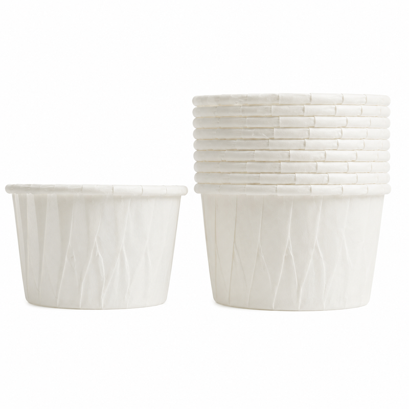 White Paper Cupcake Baking Cup 2.5" x 1.5" - 100/Case